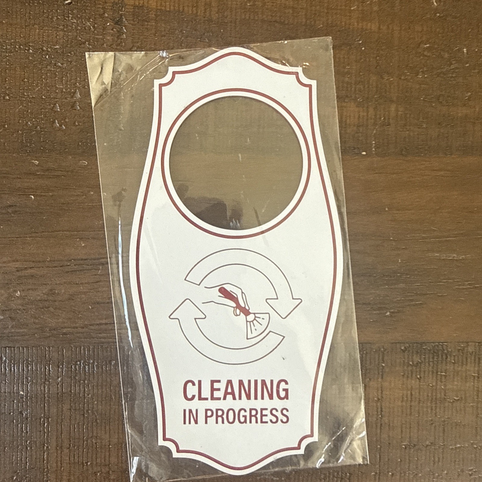 Signs ByLITA Cleaning in Progress Door Hanger – White Red, 4″ x 8″