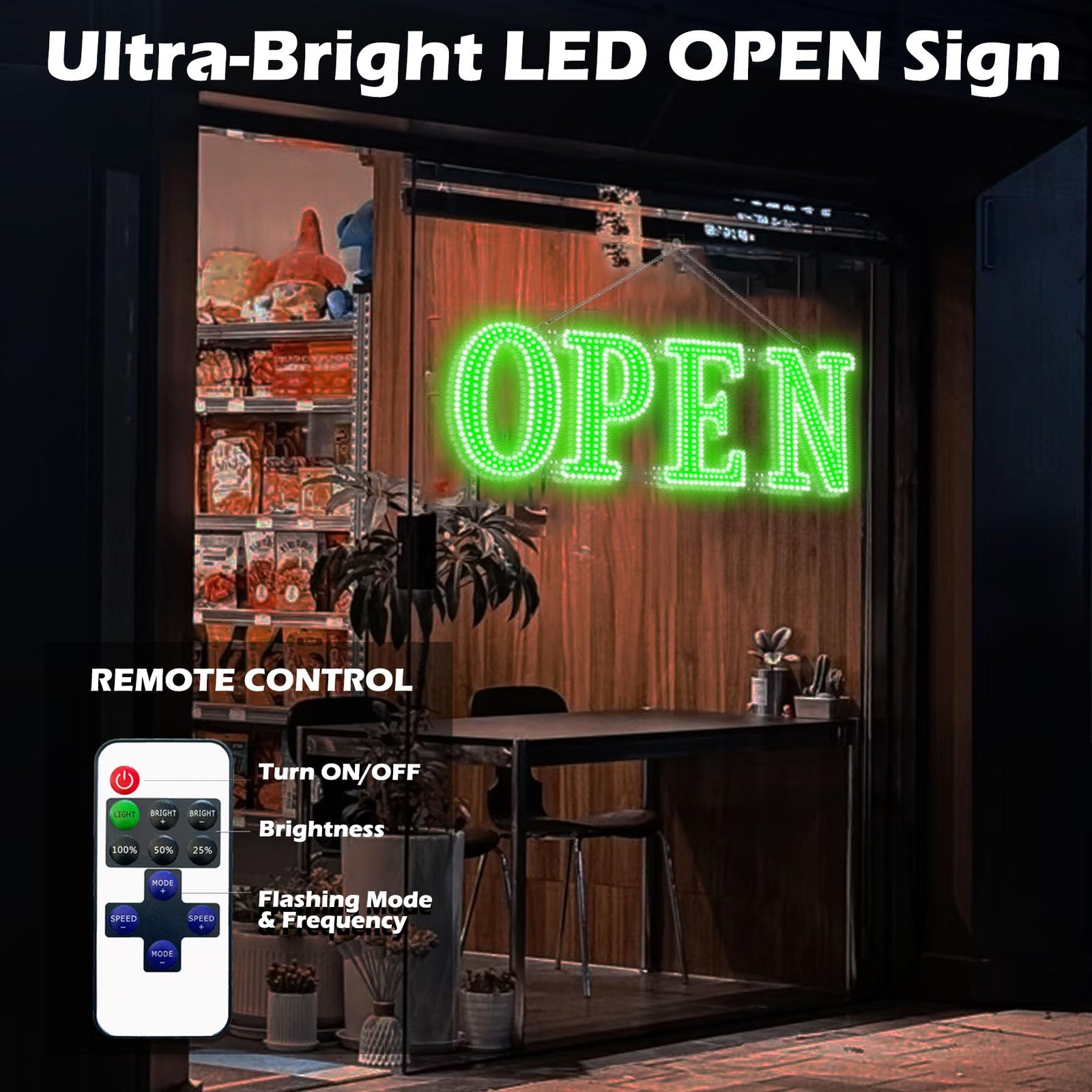 Led Open Signs for Business 30x10in Big Open Sign Led w/Remote Control Window…