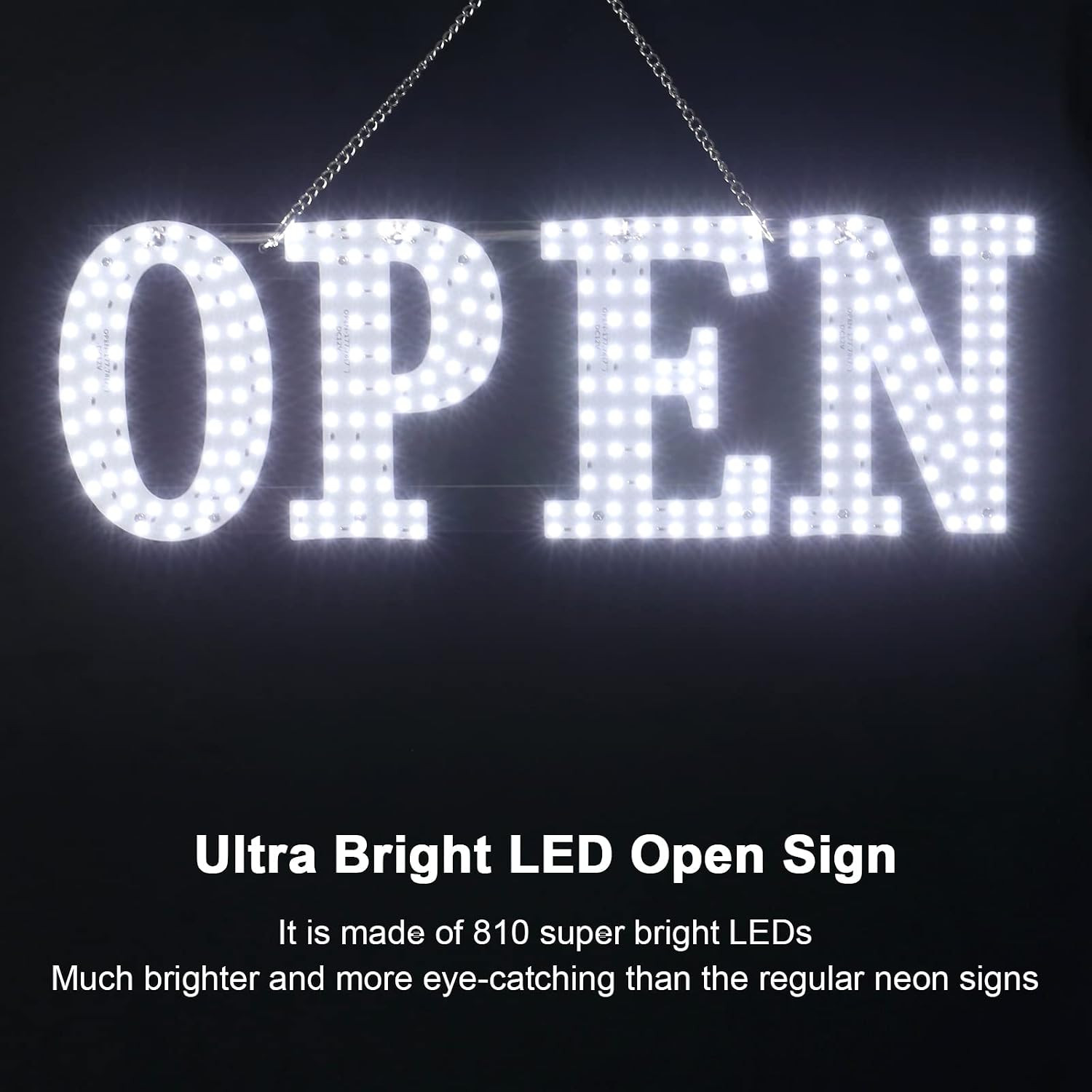 40″X14″ Extra Large LED Open Signs for Business with Remote Controlled, 10 Leve
