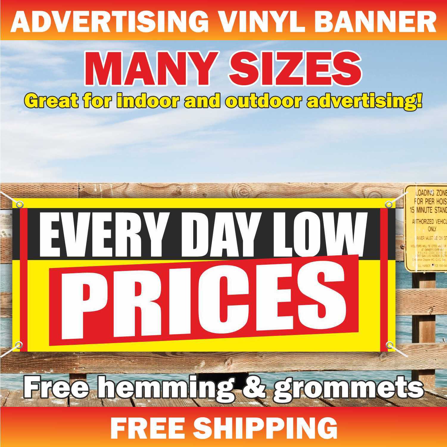 EVERY DAY LOW PRICES Advertising Banner Vinyl Mesh Sign Sale Shop Retail Store