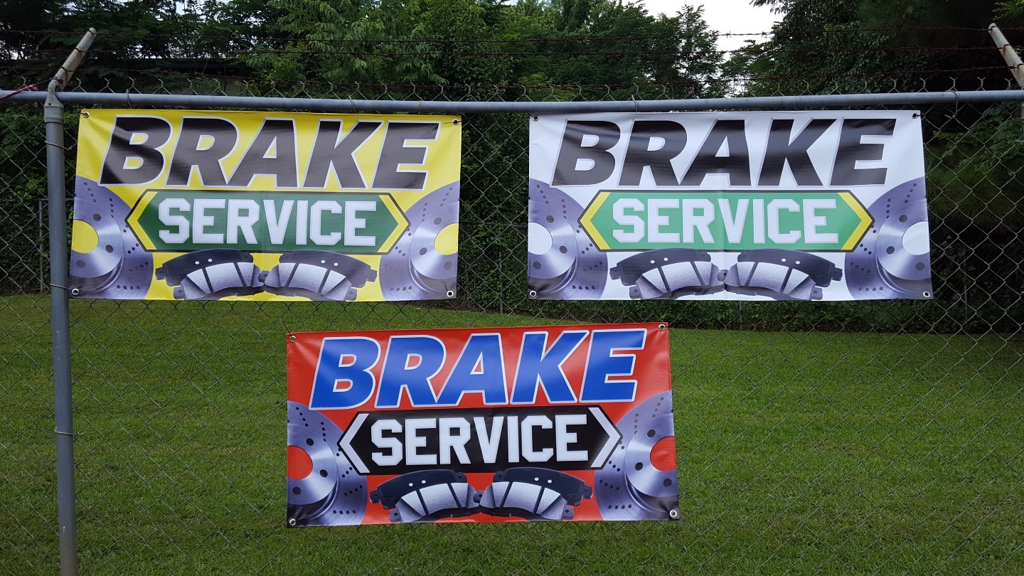 Brake Service Banner Open Sign Mechanic Auto Repair Shop Display Car Fix Tune Up