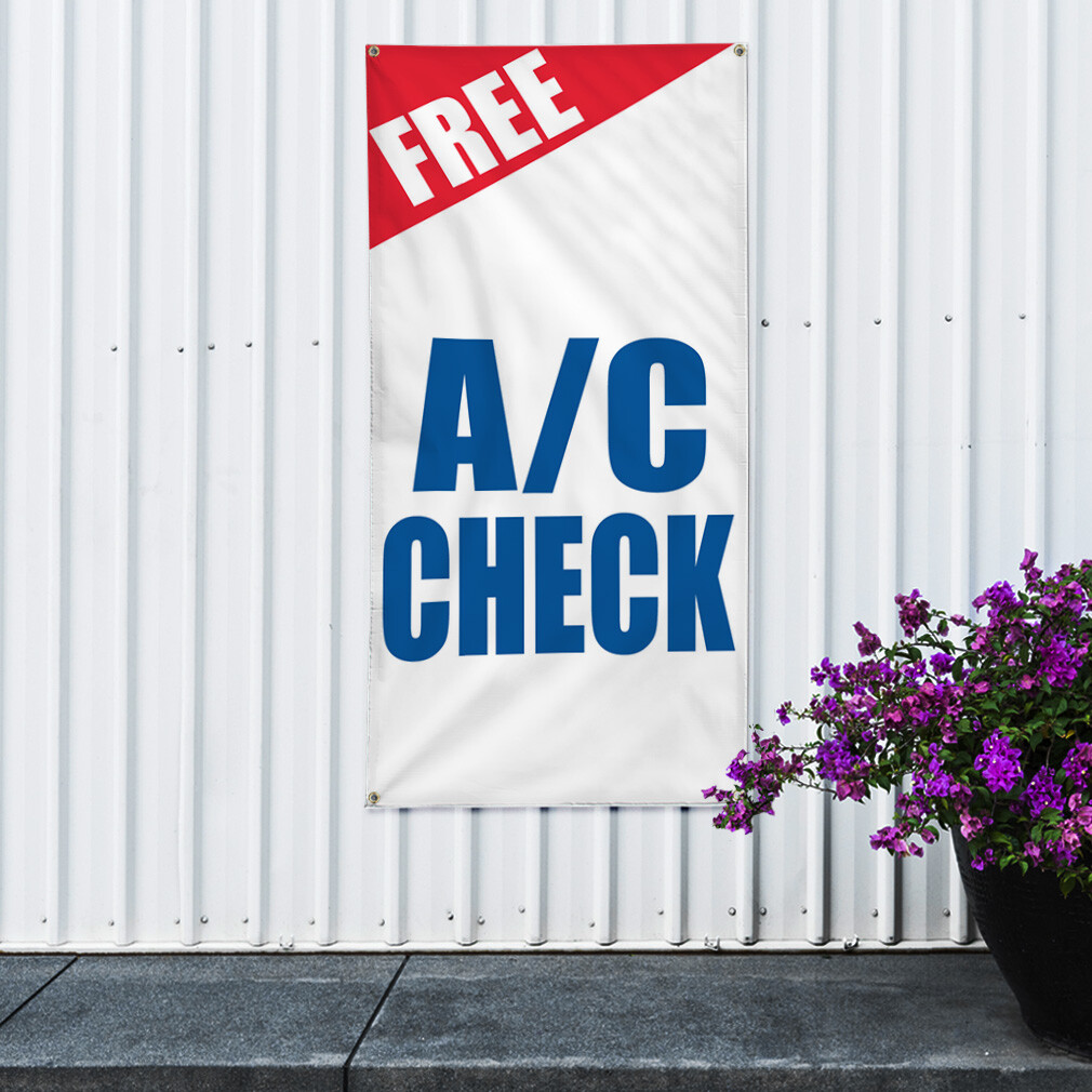 Vertical Vinyl Banner Multiple Sizes Free A C Check Promotion Business Business