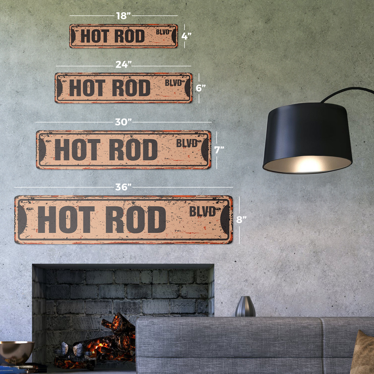 HOT ROD Vintage Street Sign Metal Plastic race car new collector automobile