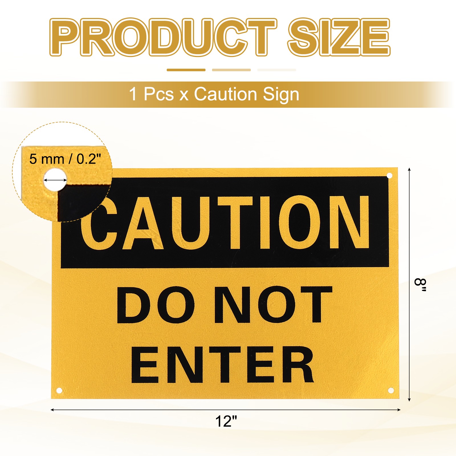 Caution Do Not Enter Sign, 12 x 8 Inch & Aluminum