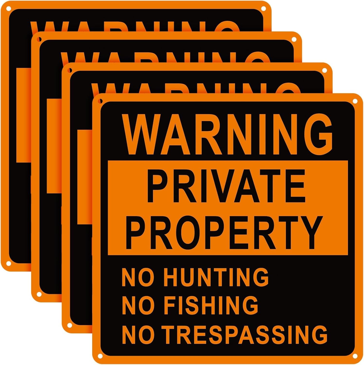 4 Pcs Posted No Trespassing Signs Private Property 10 x 7 Inch Weatherproof No
