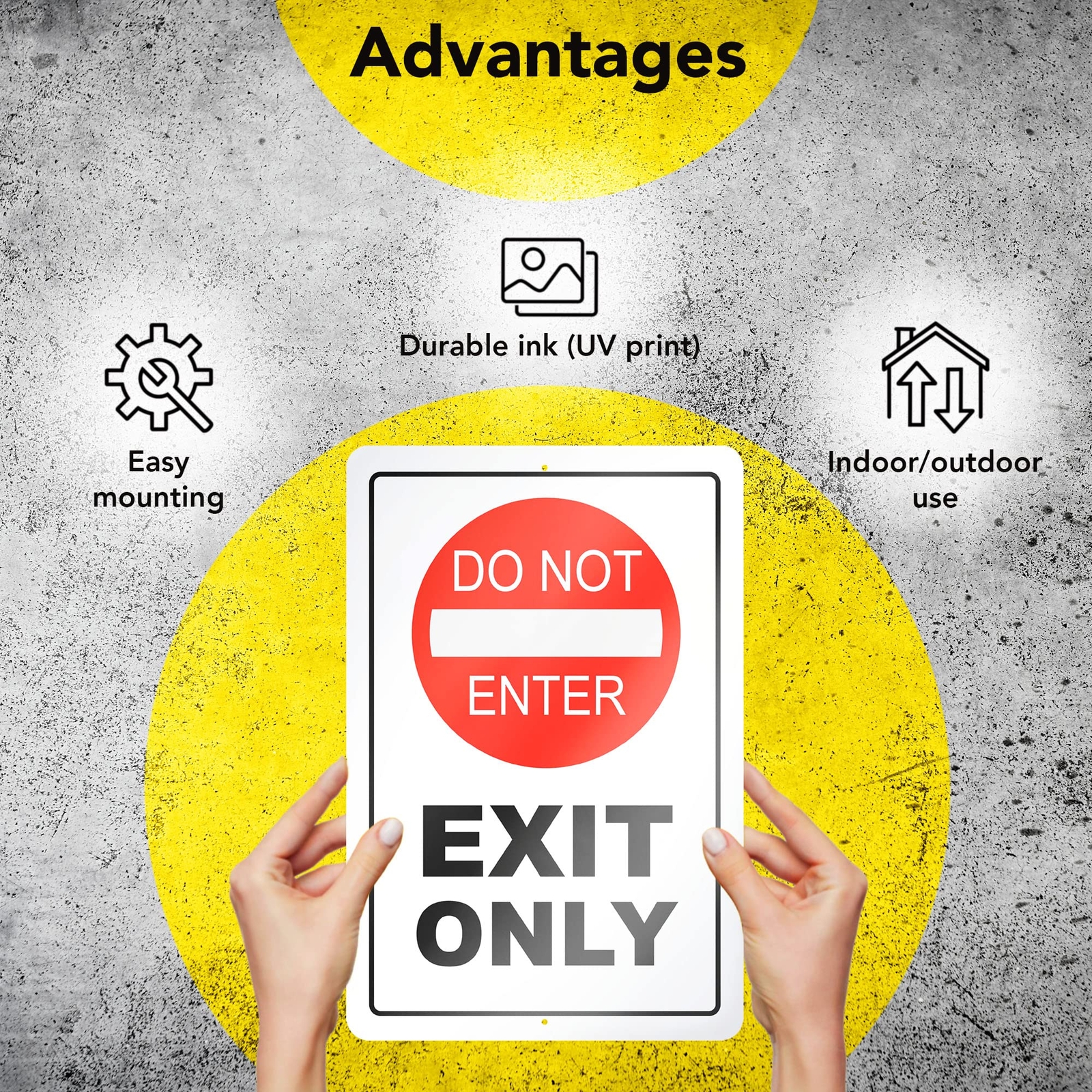 Exit Only Do Not Enter Sign – 8 x 12 Aluminum Do Not Enter Exit Only – Waterp…