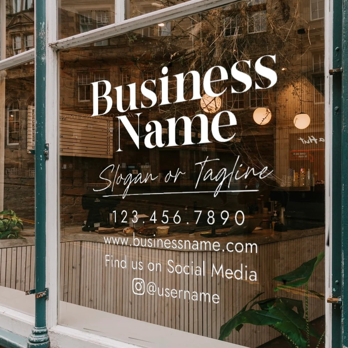 Customizable Window Decal / Your Company Name or Logo Storefront Vinyl Lettering