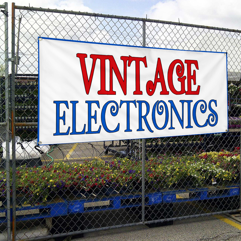 Vinyl Banner Multiple Sizes Vintage Electronics Vintage 0 Outdoor