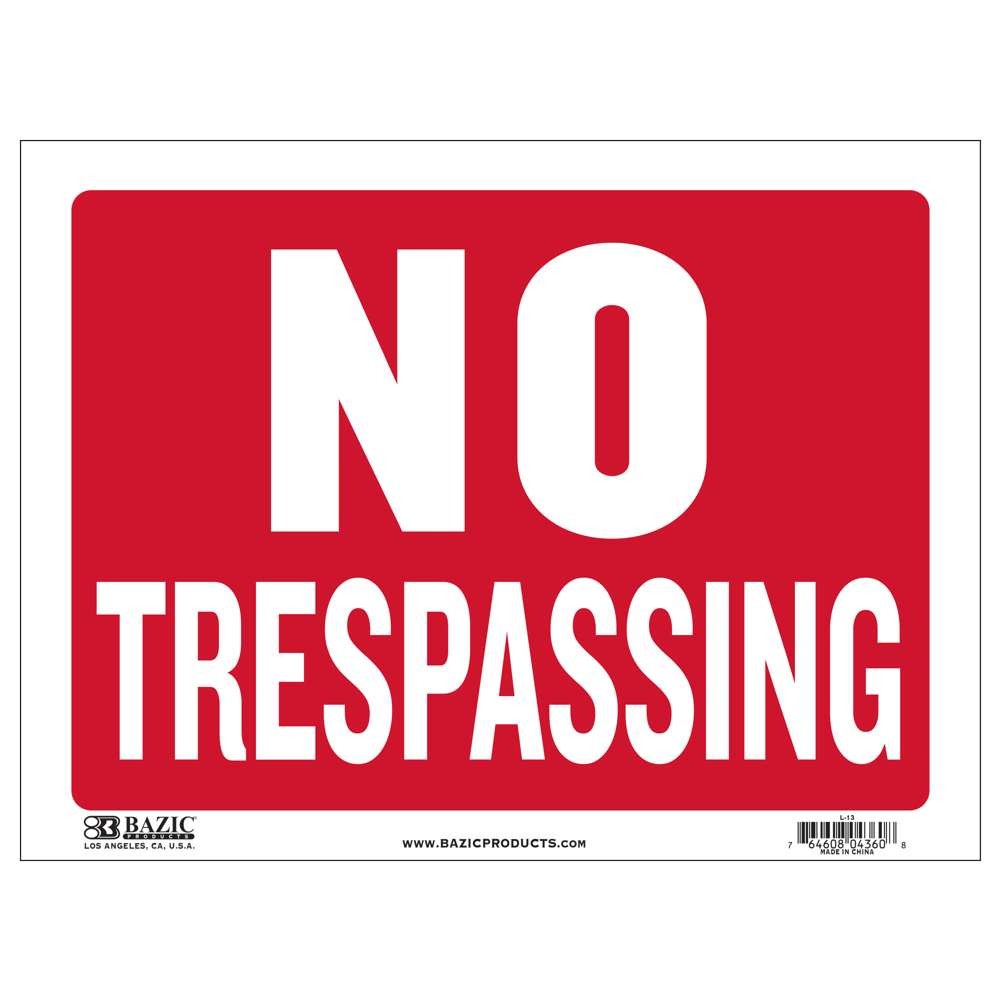 BAZIC 12″ X 16″ No Trespassing Sign, pack of 24