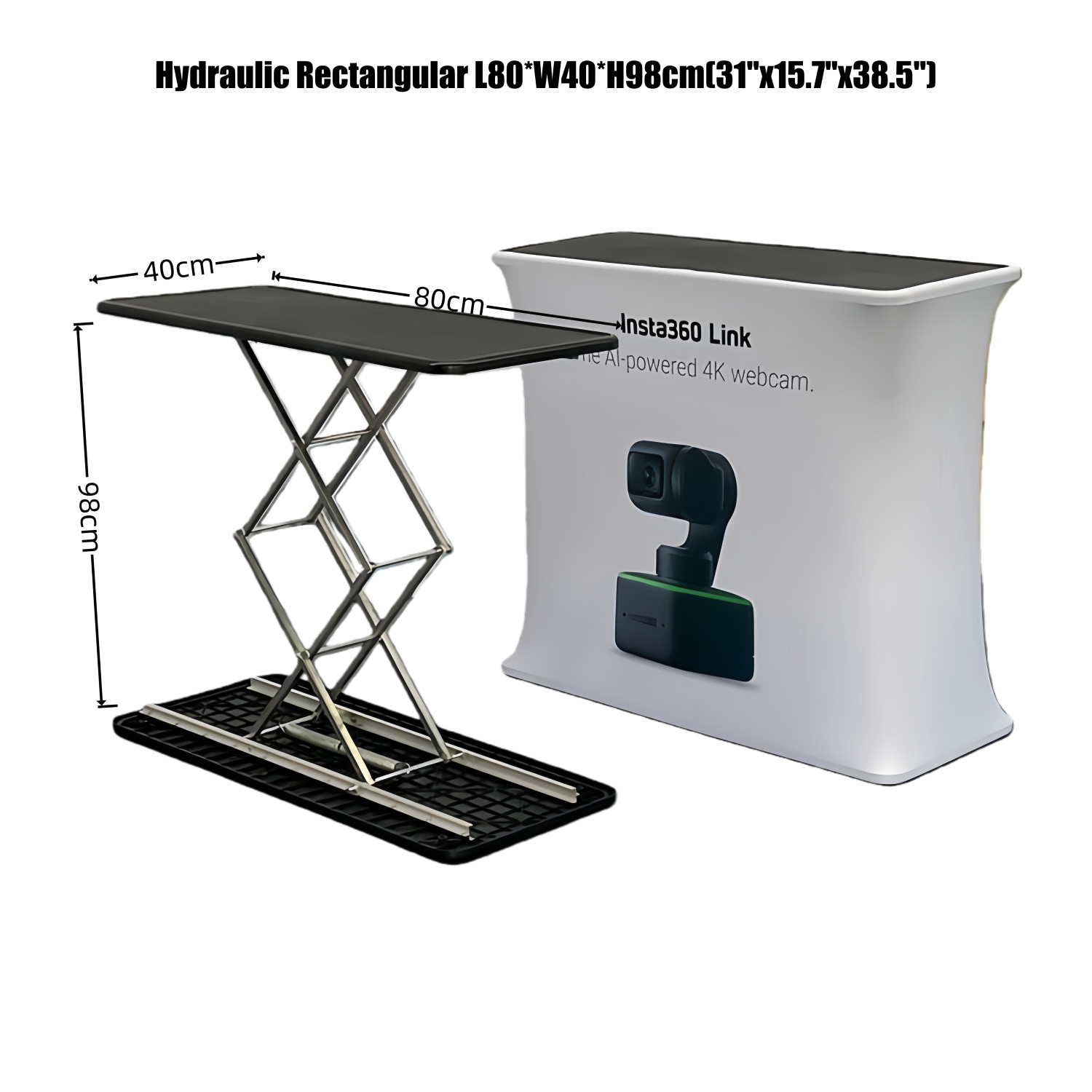 Rectangular Auto-Folding Hydraulic Pop-Up Counter – Self-Deploying Display Frame