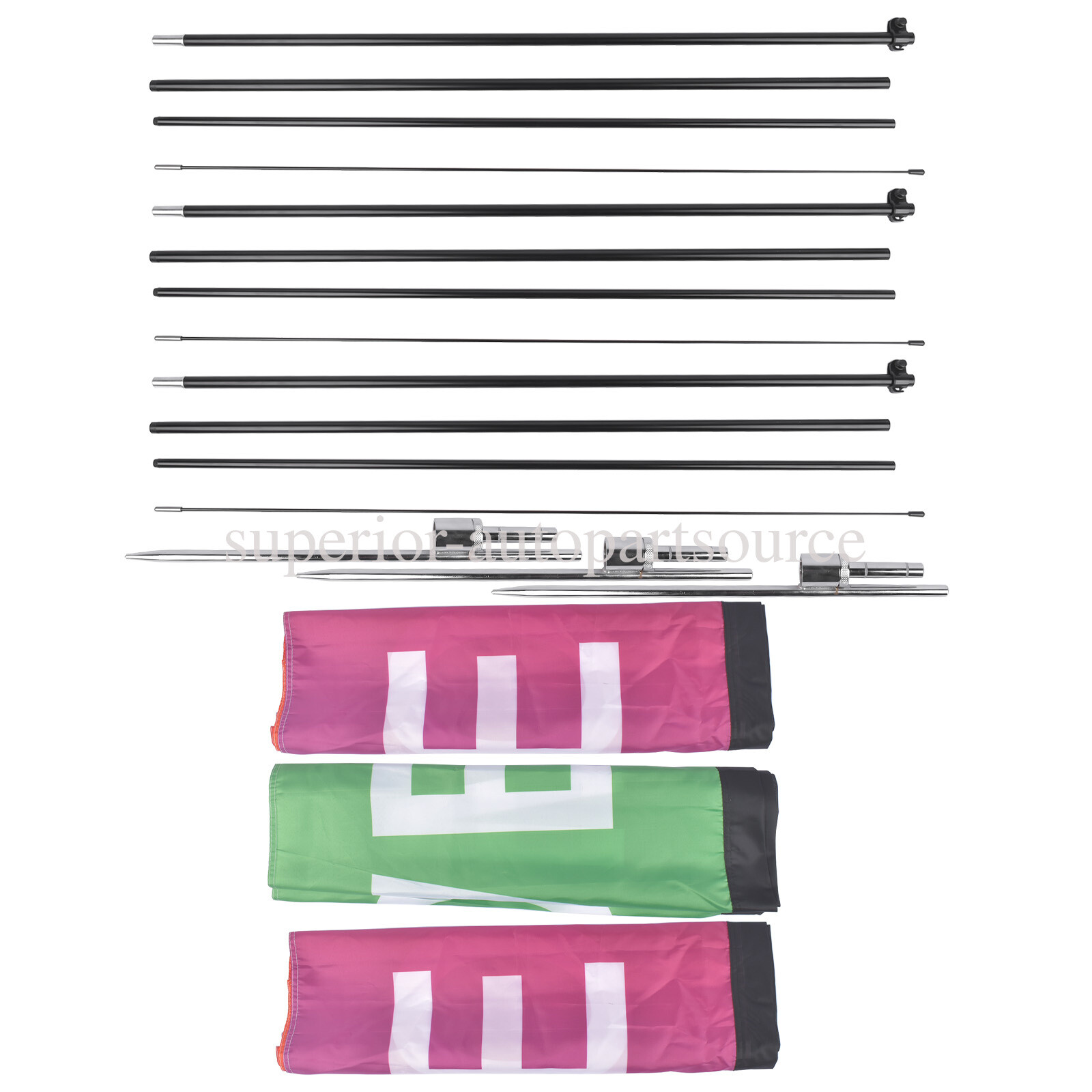 Open Feather Flags w/Pole Kit Durable Stretch Fabric Flag Portable &Convenient