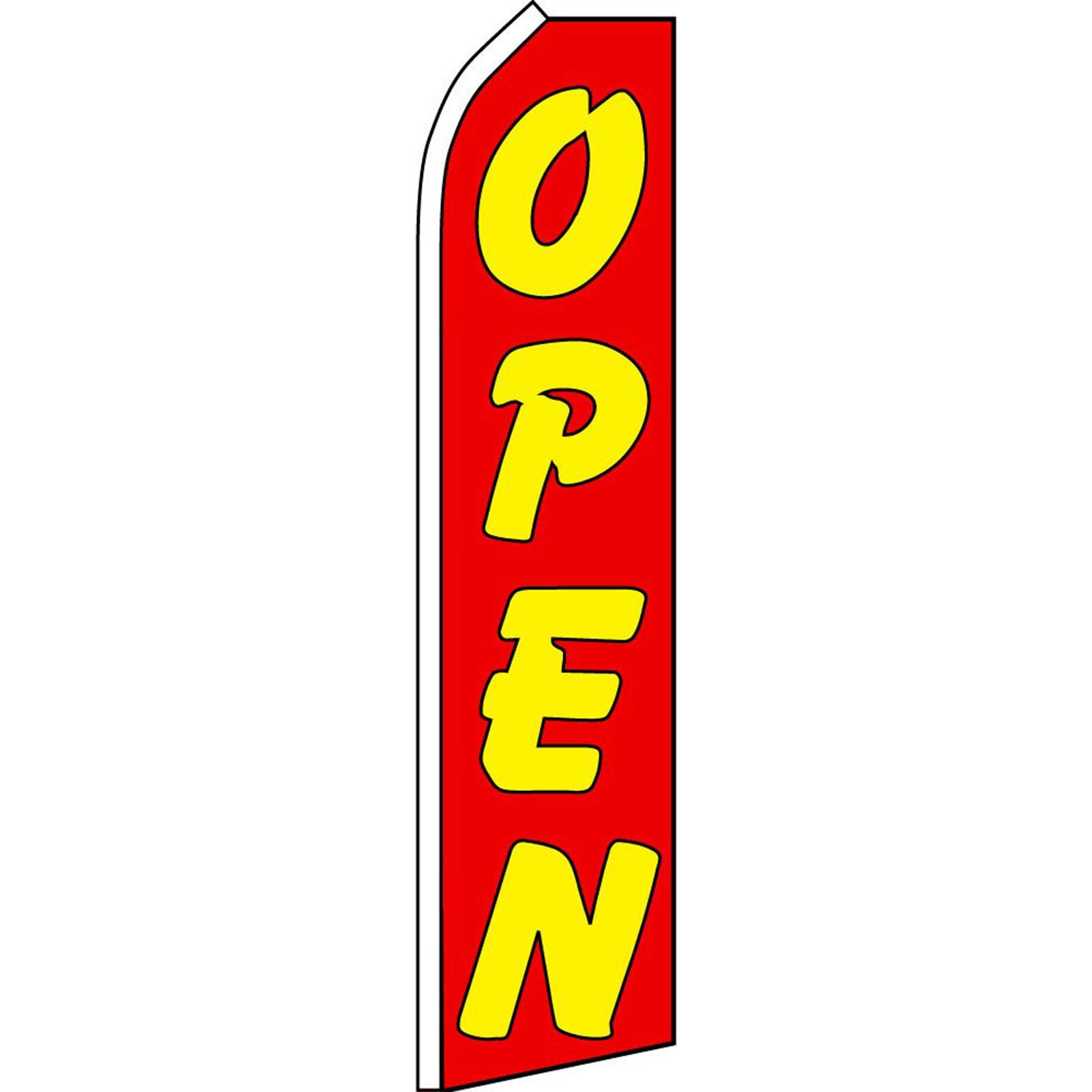 Open 2 1/2 ft X 11 1/2 ft Polyester Swooper Flag