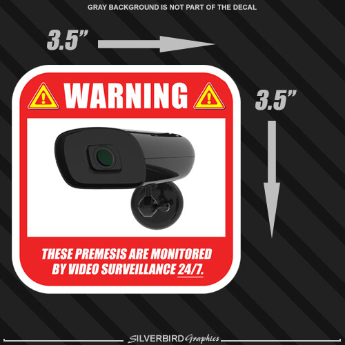 Security Camera Surveillance Stickers CCTV 3.5in Video Warning Decal Notice