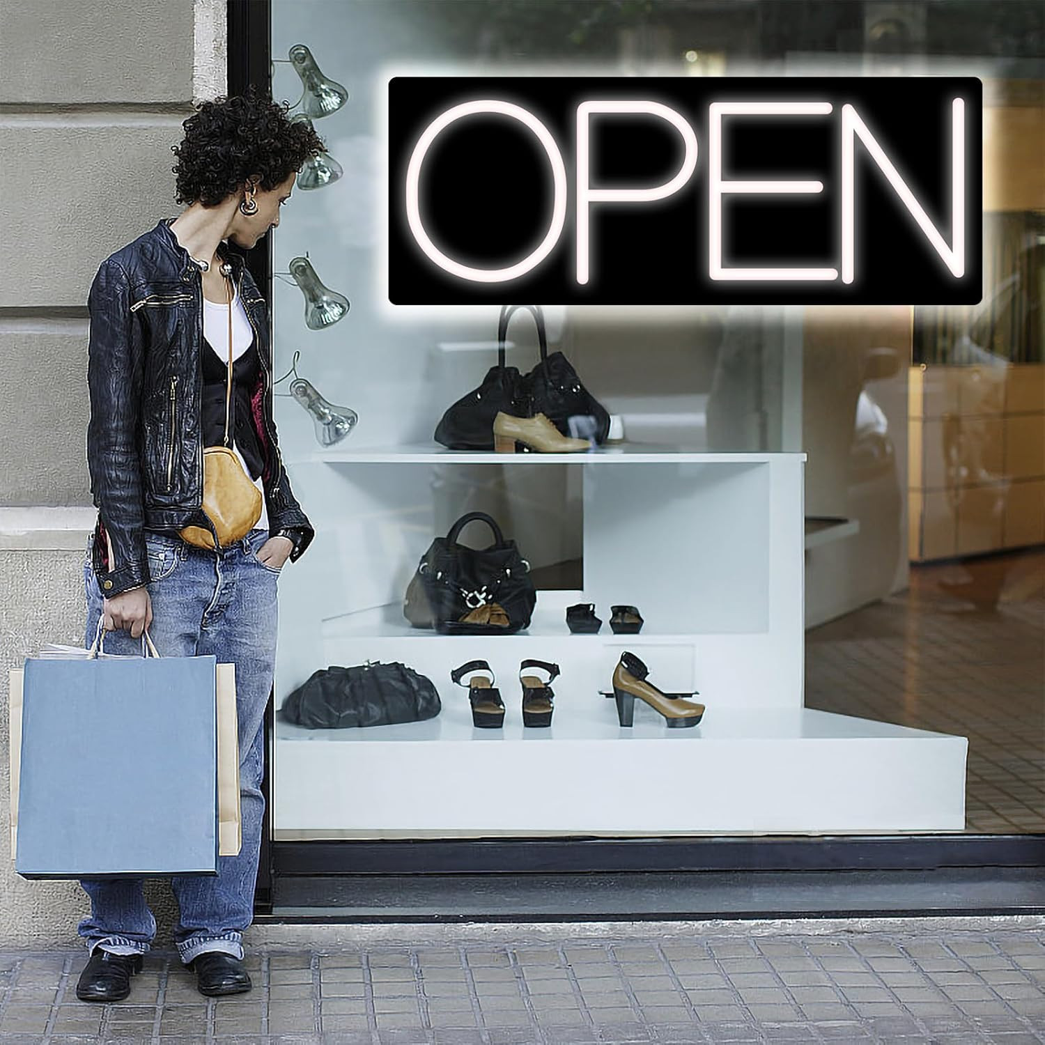 Open Signs for Business, LED Neon Open Sign 16 Inch 12V/2A Ultra Bright Lighted
