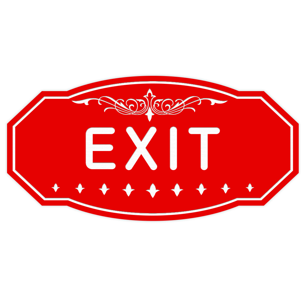Exit Victorian Sign (Red) – Small 3″ X 6″