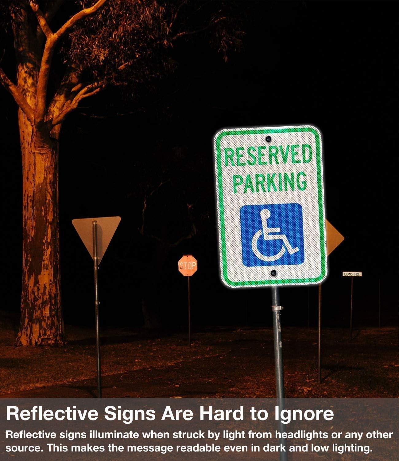 Weather Resistant 2 Pack Reserved Handicap Parking Signs – 18×12 Waterproof