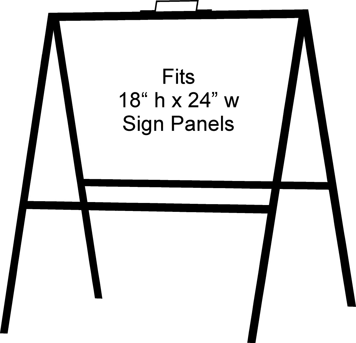 A-Frame Portable Folding Curb Sign Stand, 18 x 24 Slide in, Black (Pack of 1)