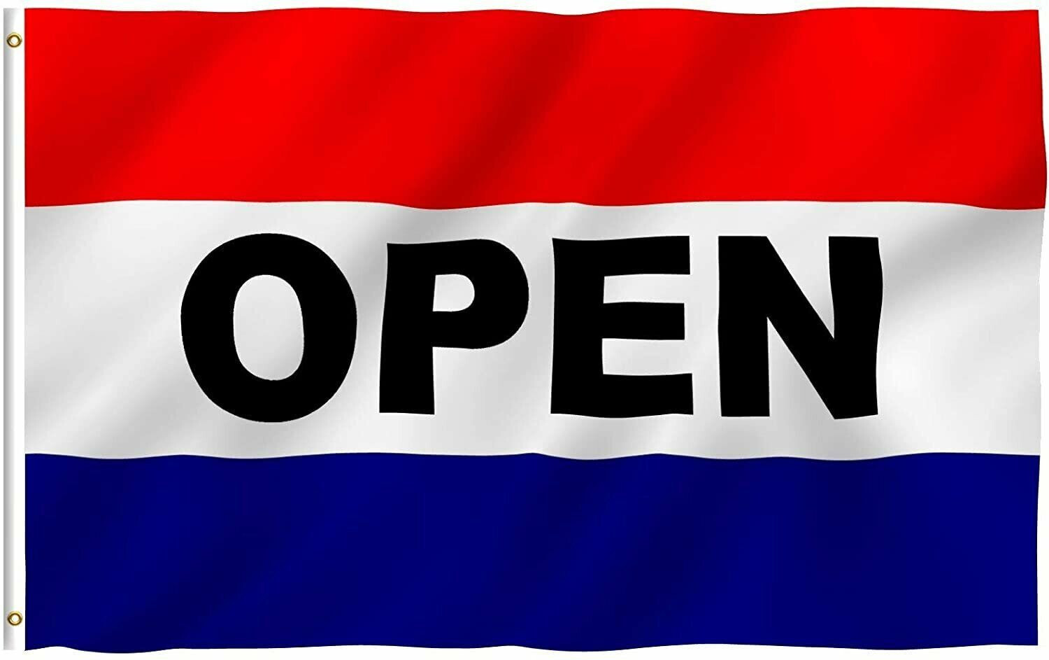 OPEN Flag Red White Blue Store Banner Advertising Pennant Business Sign 3’x5′