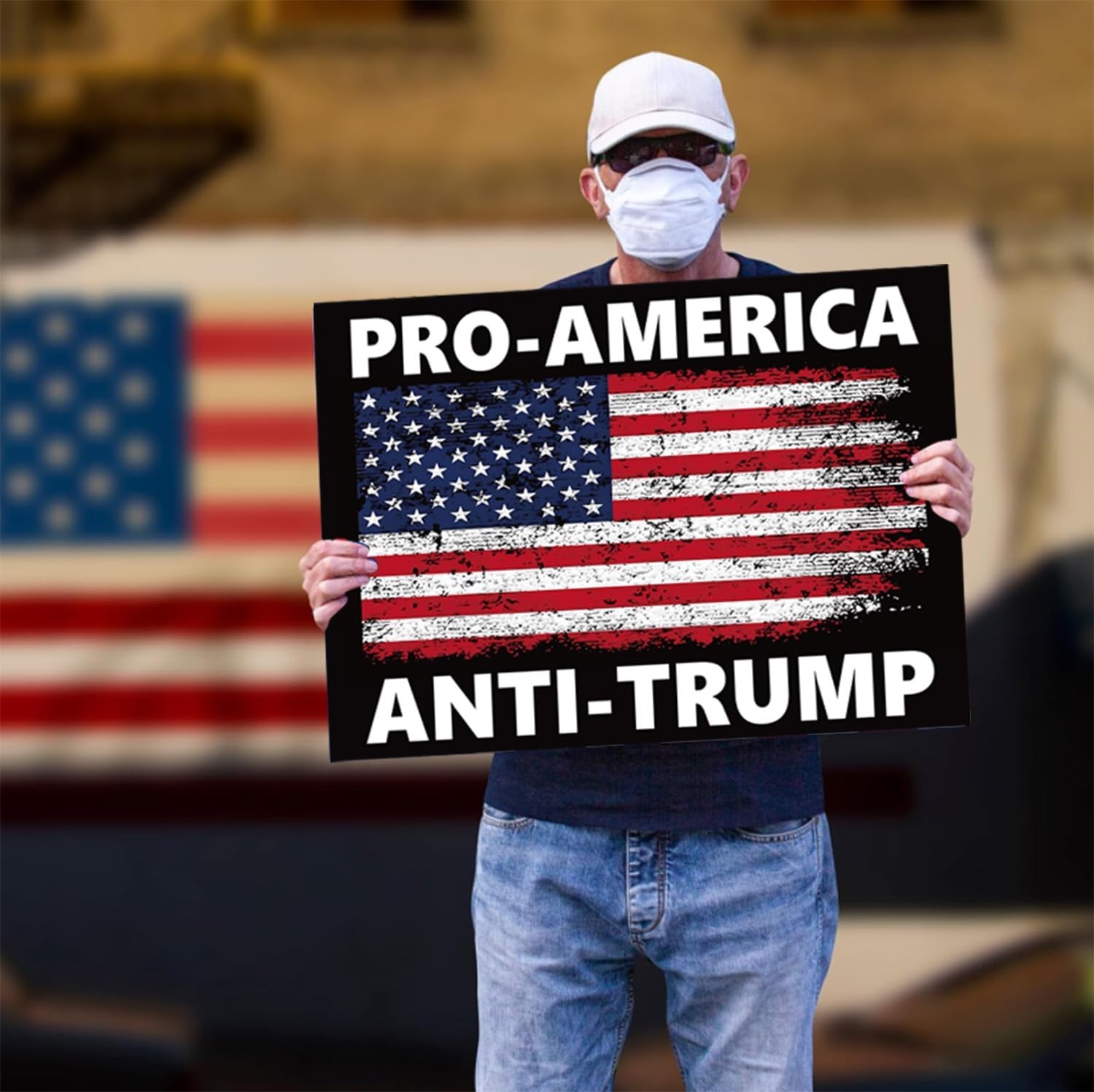 anti Trump Yard Sign Double Sided Corrugated Plastic Outdoor Lawn Ga