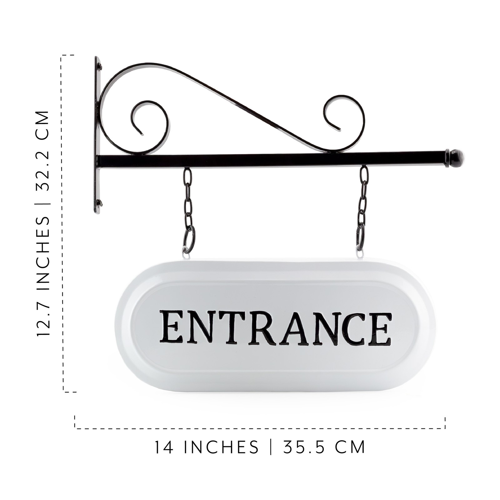 Wall-Mounted Metal Office Sign, Enamelware Business Entrance Reception Sign