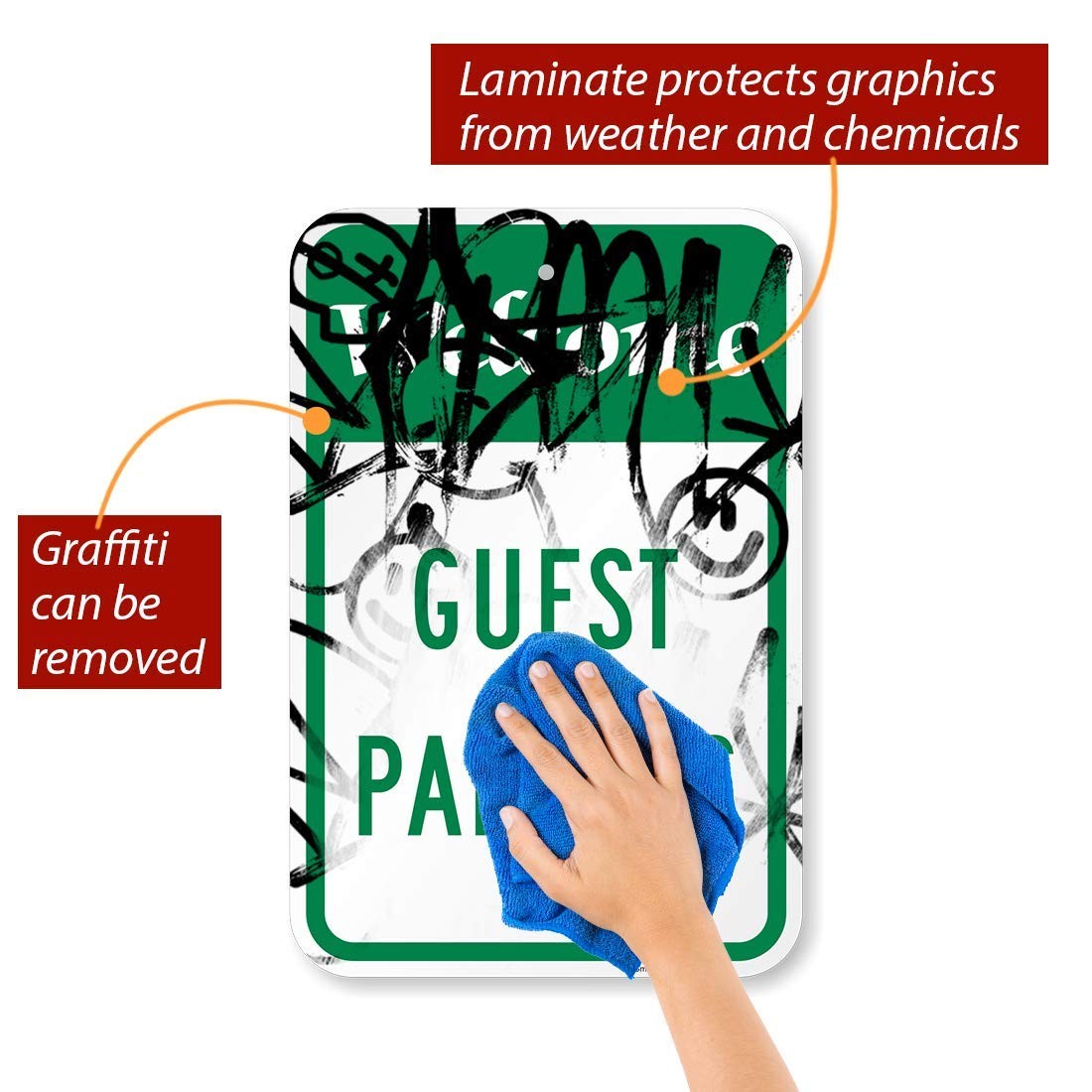 Welcome Guest Parking Sign 12×18 Inch Heavy Duty Aluminum Weatherproof
