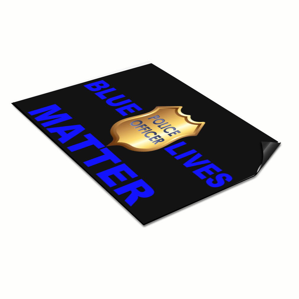 Car Magnet Set of 2 Blue Lives Matter Support Police Industrial Sign