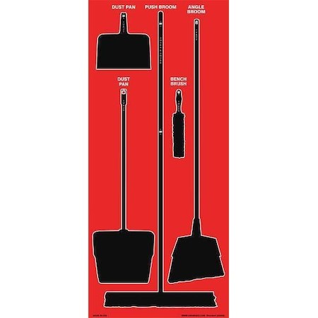 Zoro Select 34Gn29 Store-Boards, 68X30 In, Black/Red, Accu-Shield, 34Gn29