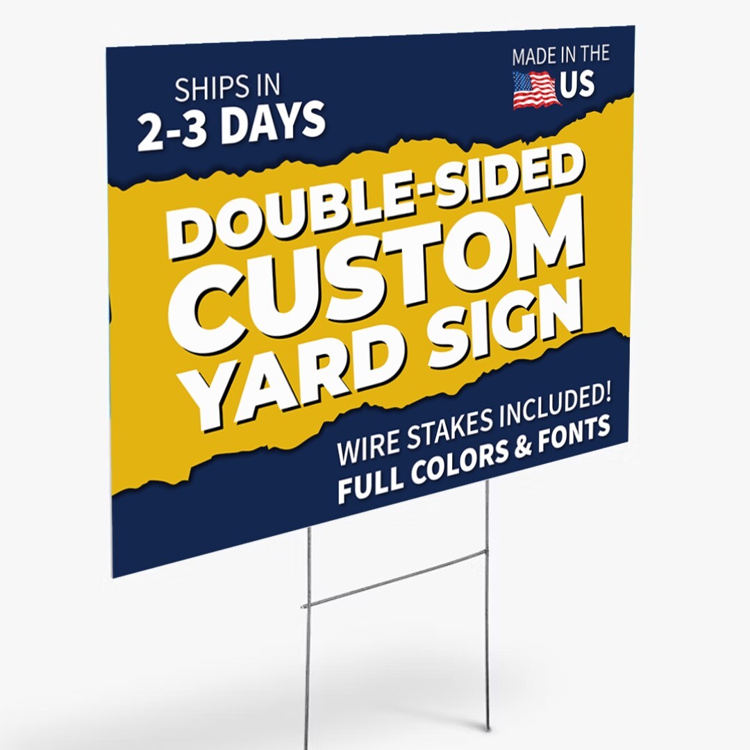 Custom Yard Signs with Stake – Personalized Blank Corrugated Lawn Sign 18×24