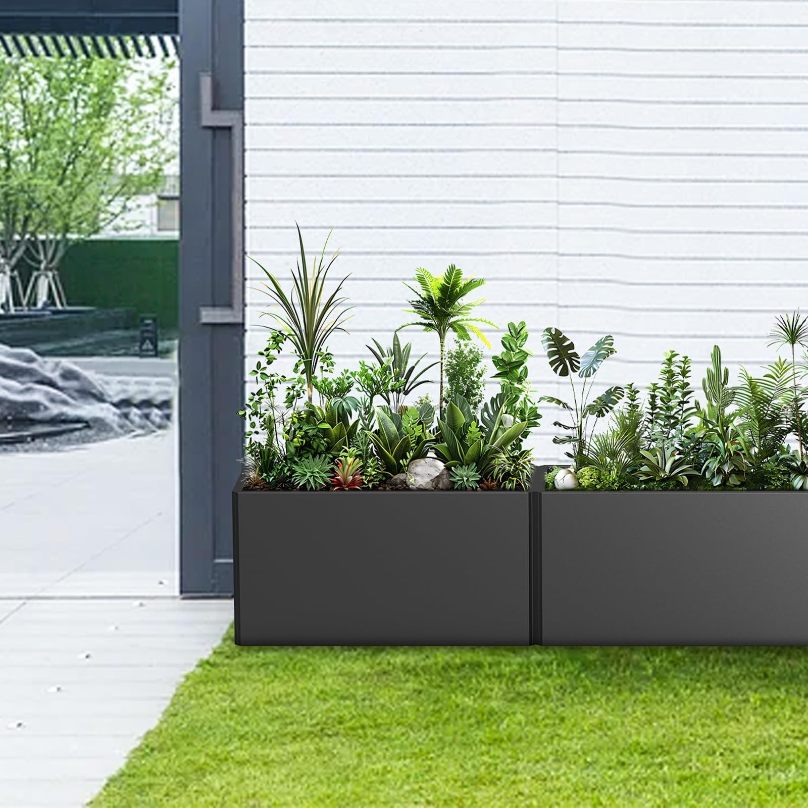 Rectangular Planter Box (36”L x 15”W x 15”H) Large Planter Box Outdoor, Me…