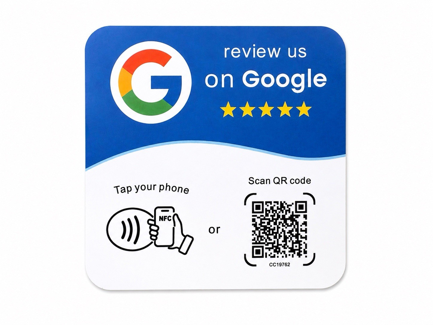 Google Review NFC Card Tap and QR Code with Adhesive Back NFC 215 Chip