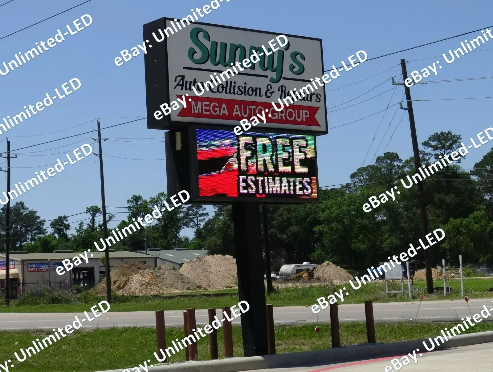 5′ x 10′ P10 Outdoor Double-Sided Full-Color LED Billboard Sign 5 Years Warranty