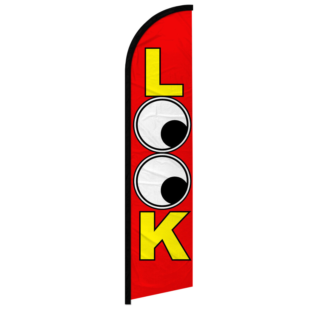 Look Windless Swooper Flag Promotional Dealership Flag RED