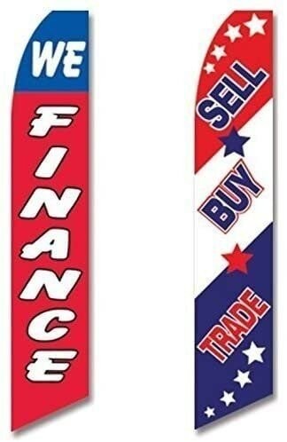 Swooper Flags 2 For 1 Pack We Finance Sell Buy Trade Red White Blue Patriotic