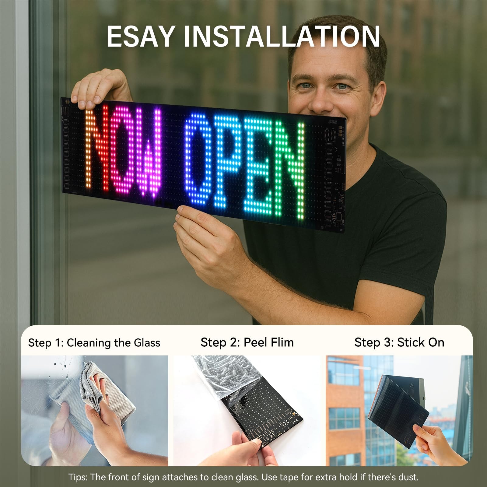 24×5 Programmable LED Sign with Bluetooth Control, Flexible Scrolling LED Sig…