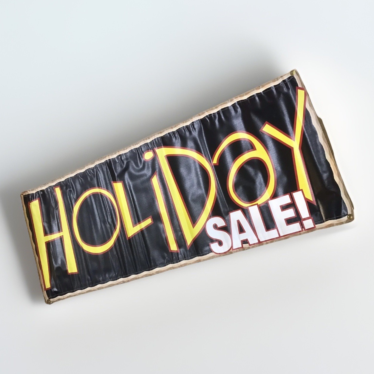 HOLIDAY SALE BANNER SIGN RETAIL STORE Black Yellow White 58X 24 Inches