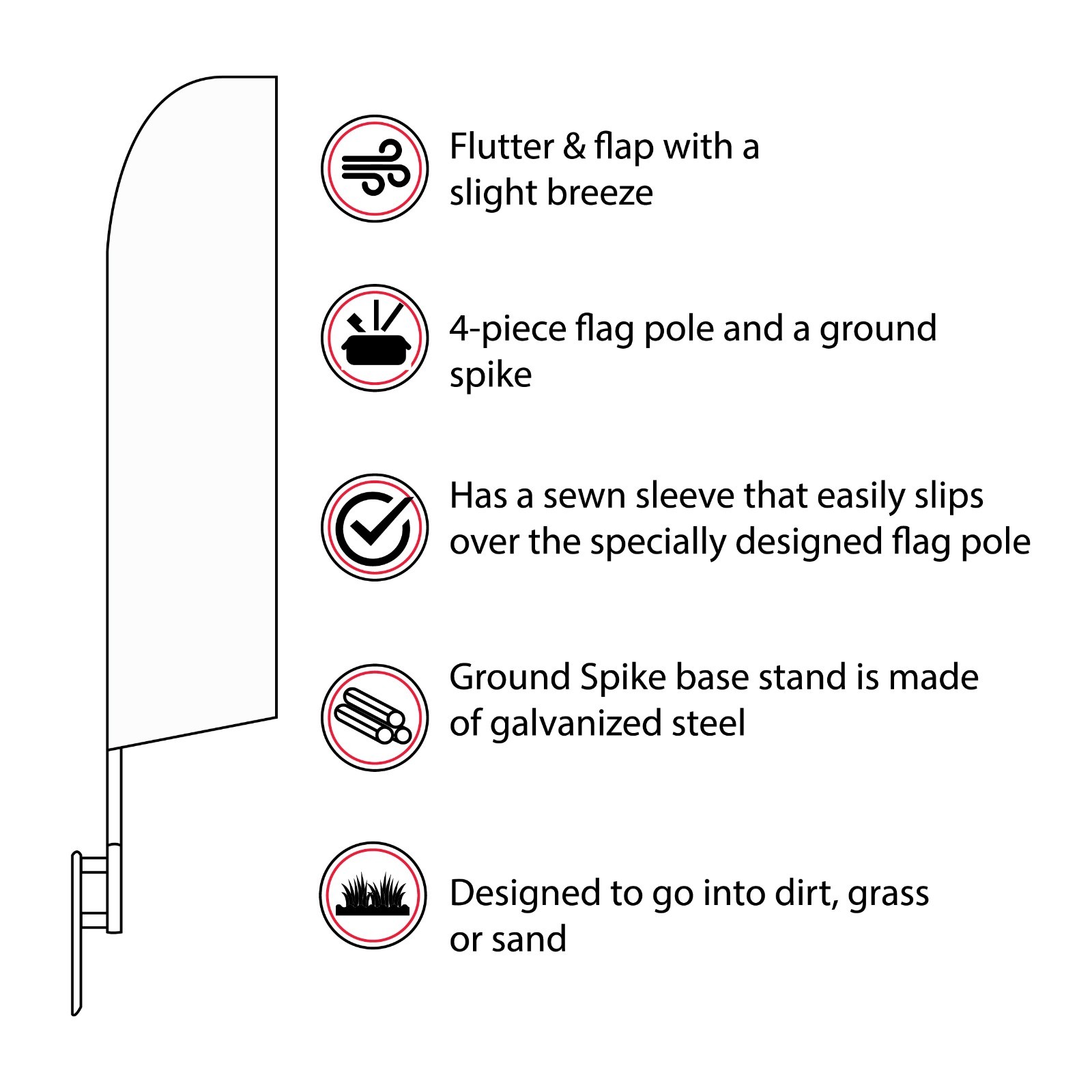 Automotive Dealership Swooper Flag Kits Tall Flags for Car Lots Advertising Sign