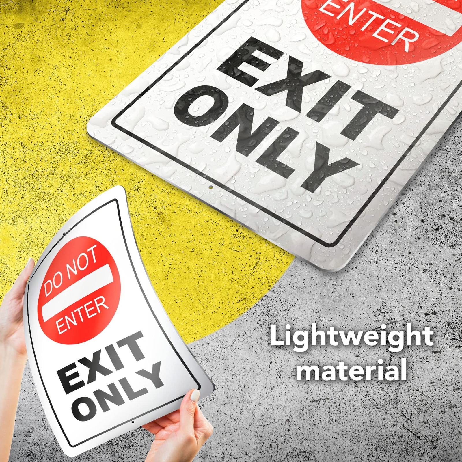 Exit Only Do Not Enter Sign – 8 x 12 Aluminum Do Not Enter Exit Only – Waterp…
