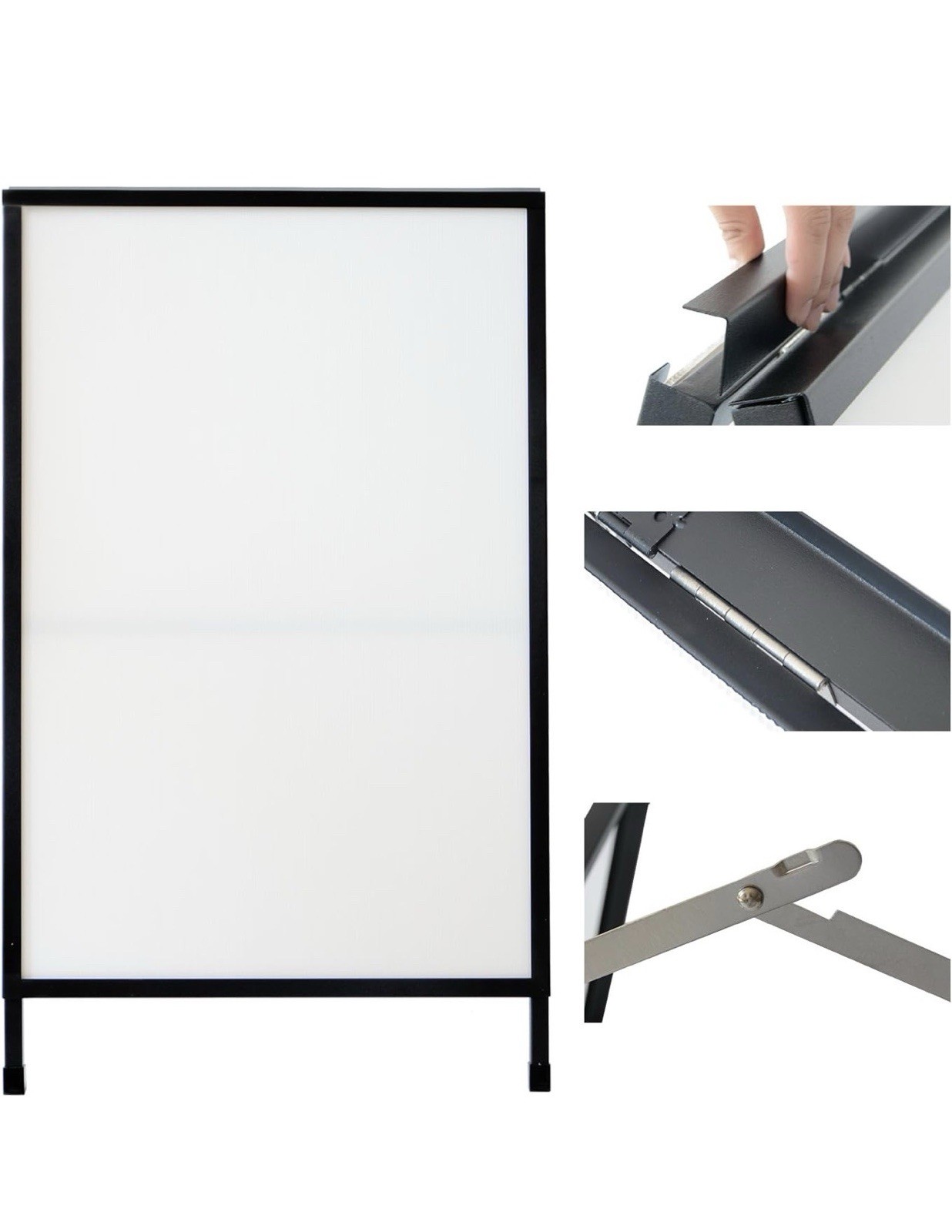t-sign 24×36 Double-Sided Sidewalk A-Frame Sign, Black Metal Floor Standing