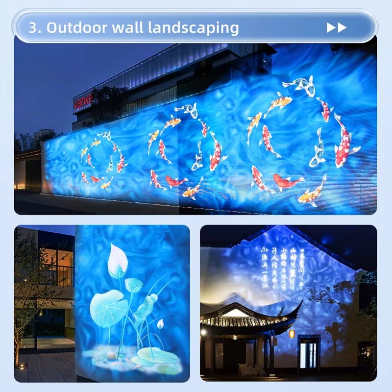 Dual-Head Combination Projector Gobo Light Dynamic Water Wave Ocen Ripple Custom