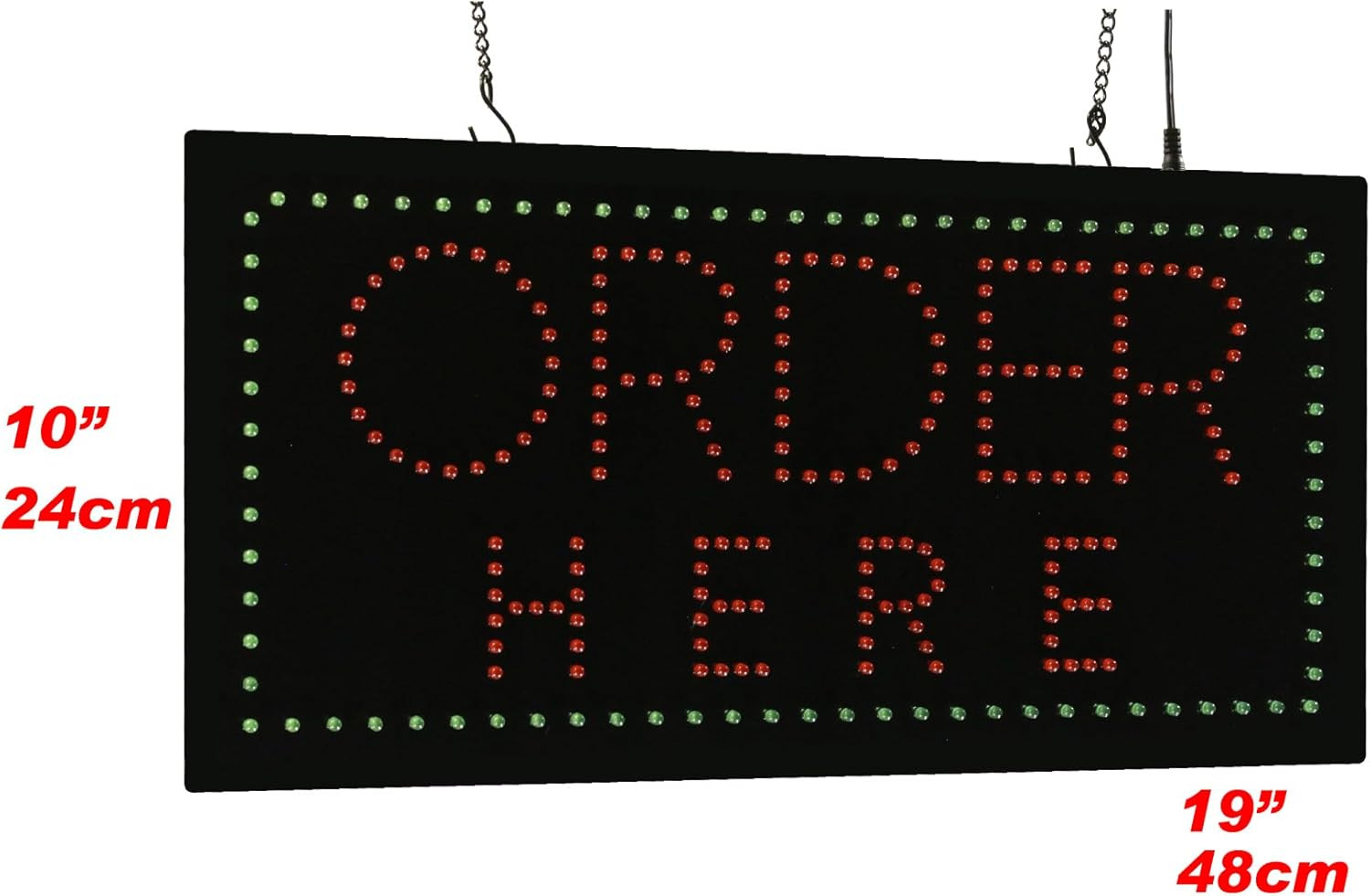 Vibrant LED “Order Here” Sign – 19″x10″ for Grand Openings & Displays