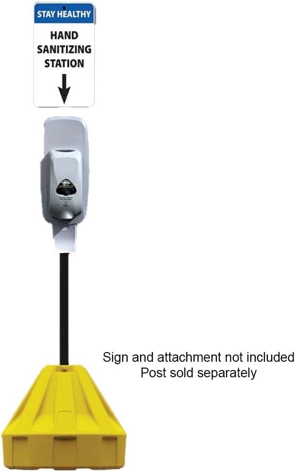 Roll-A-Post Portable Sign Post Base for 24″ X 24″ or Smaller Signs Yellow