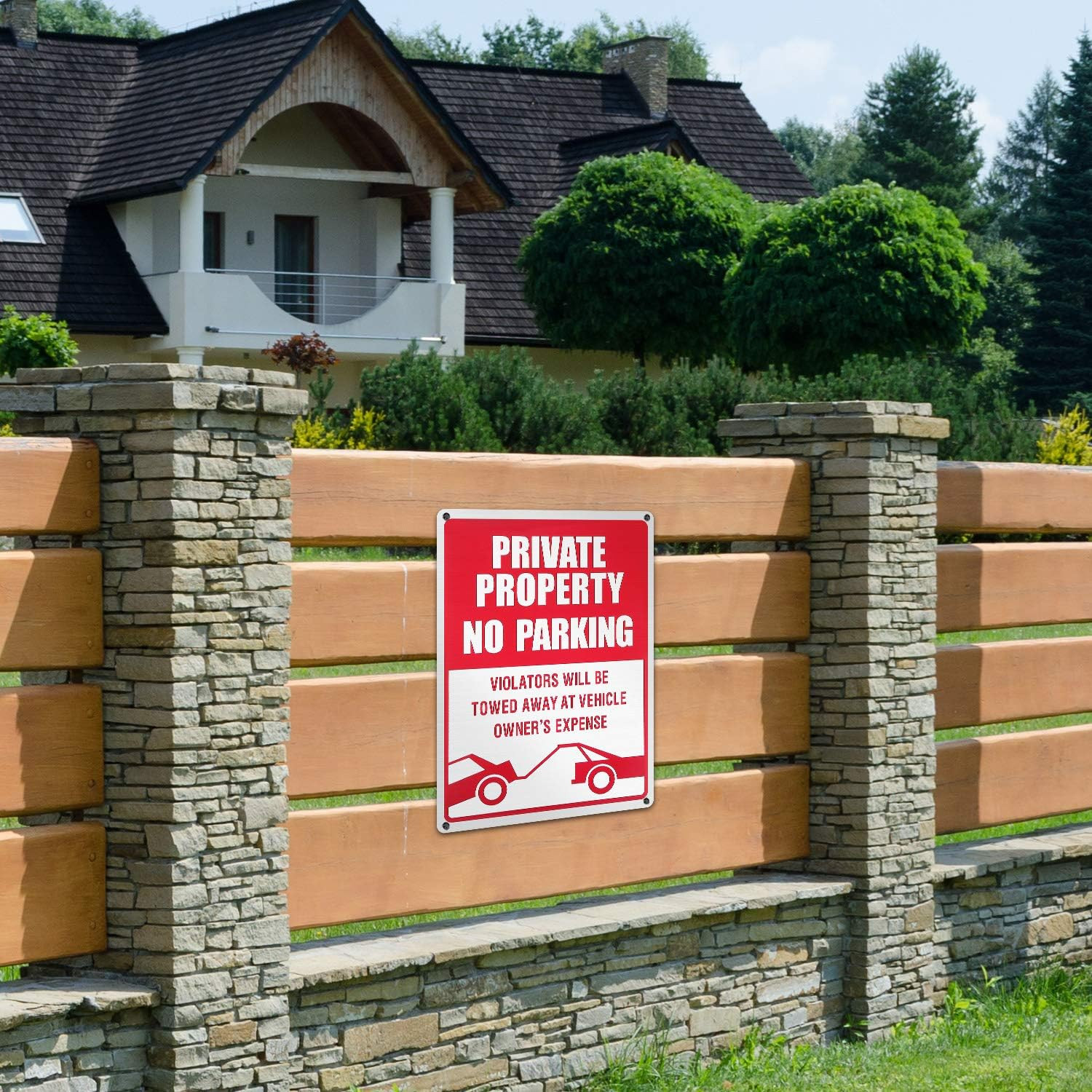 3-Pack No Parking Signs – 14 x 10 Inches Reflective Private Property Signs