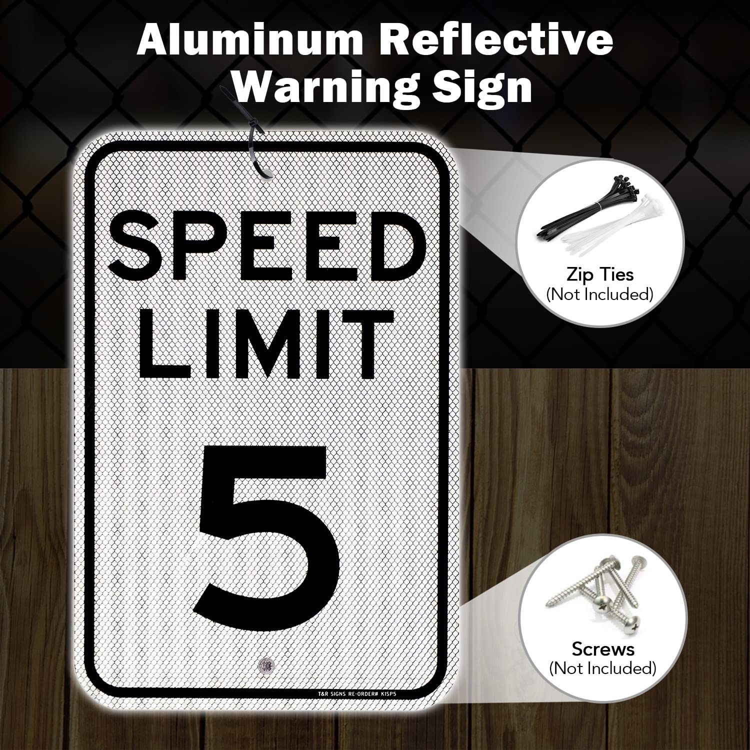 (4 Pack) Speed Limit 5 MPH Sign Slow Down Traffic Sign 18 x 12 Engineer Grade