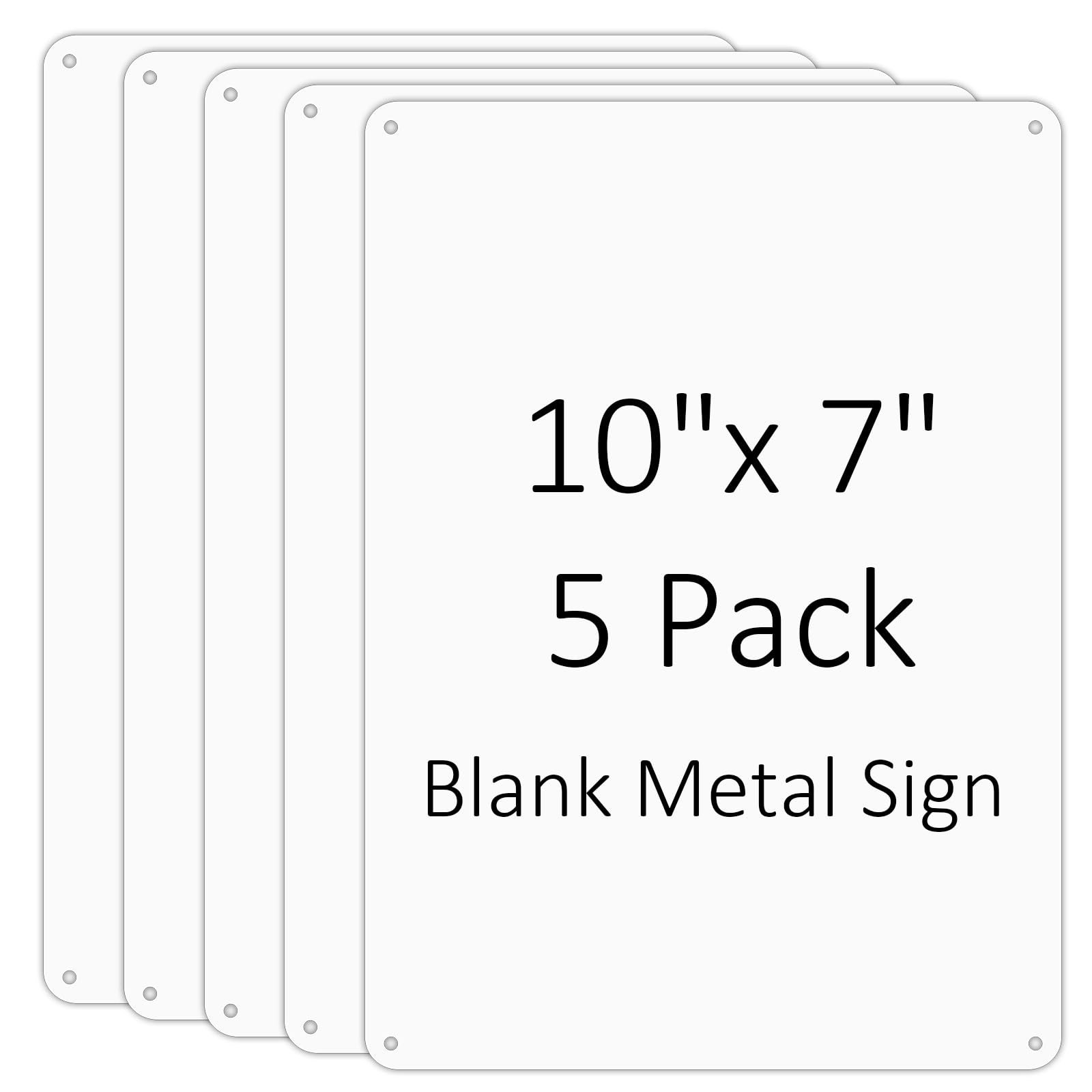 Blank Metal Signs- 5 Pack, 10×7 inches White Blank Sign, Heavy Duty Aluminum …