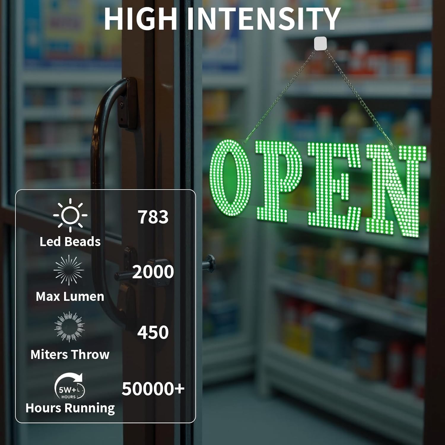 30″X10″ Large LED Open Sign for Business – Unique Design Super Bright Open Signs
