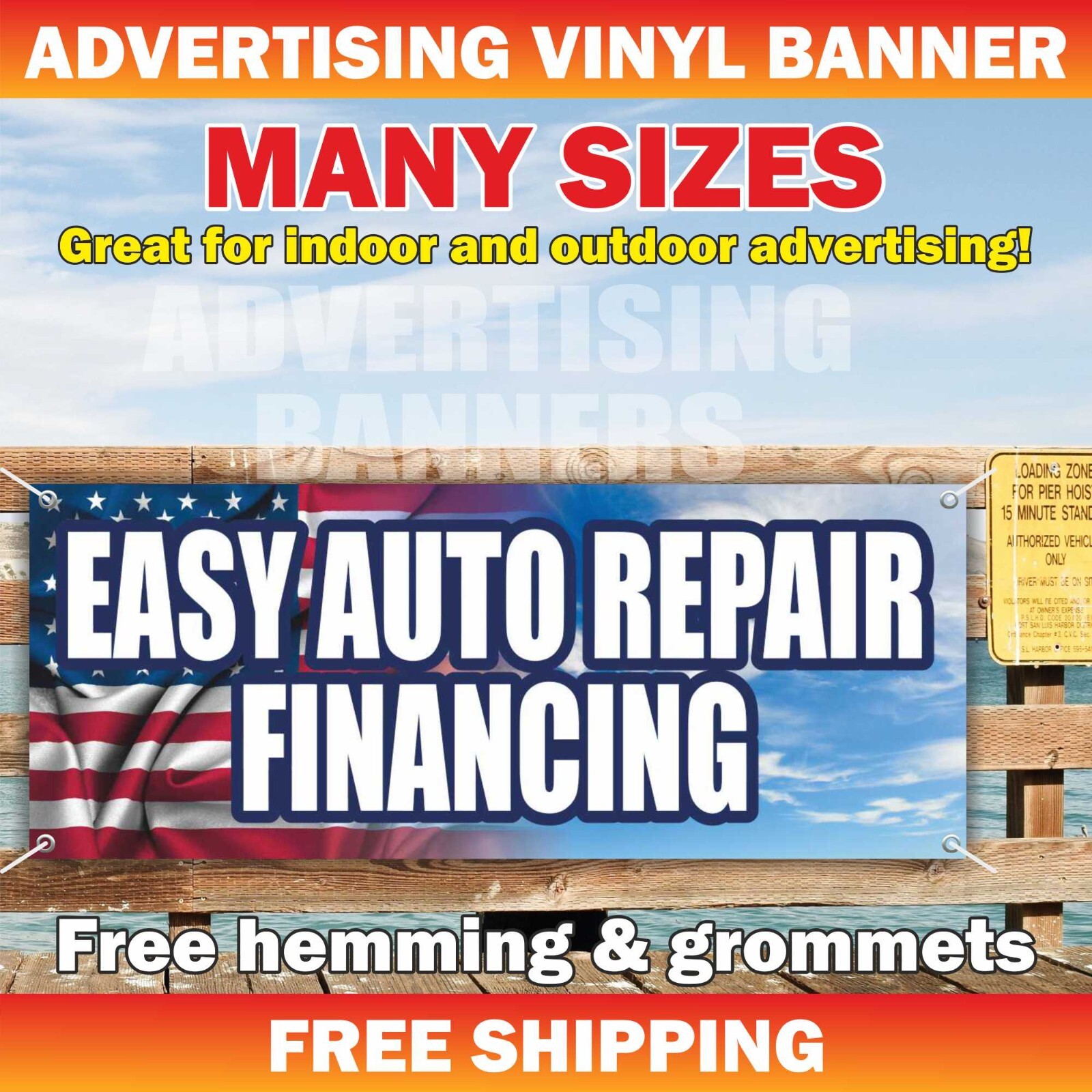 EASY AUTO REPAIR FINANCING Advertising Banner Vinyl Sign Service Cash Credit