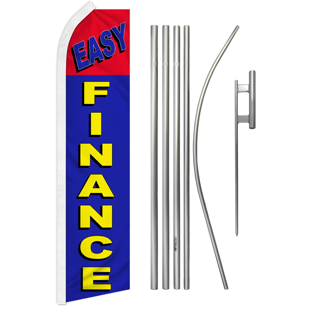 Easy Finance Swooper Flutter Feather Advertising Flag Kit Financing Dealership