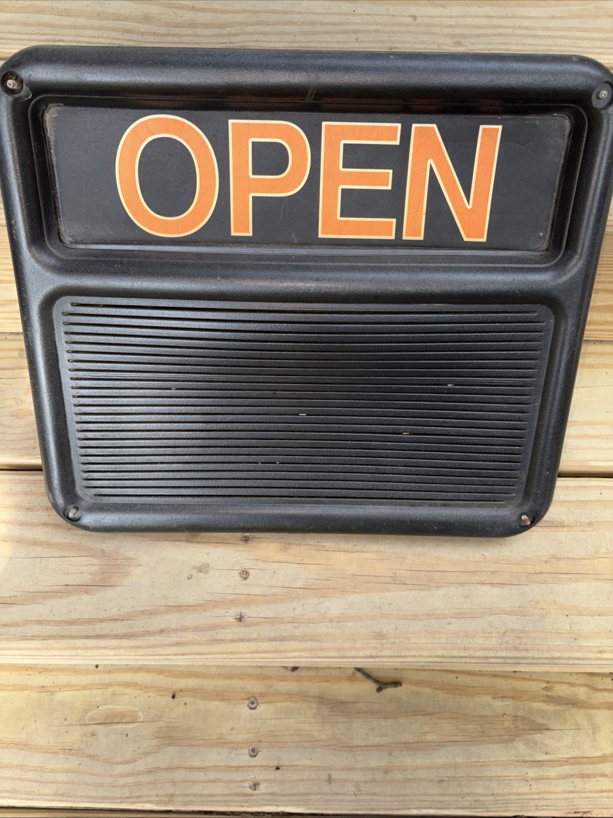vintage Davson Industries black plastic Reader Board open/closed Sign 1989