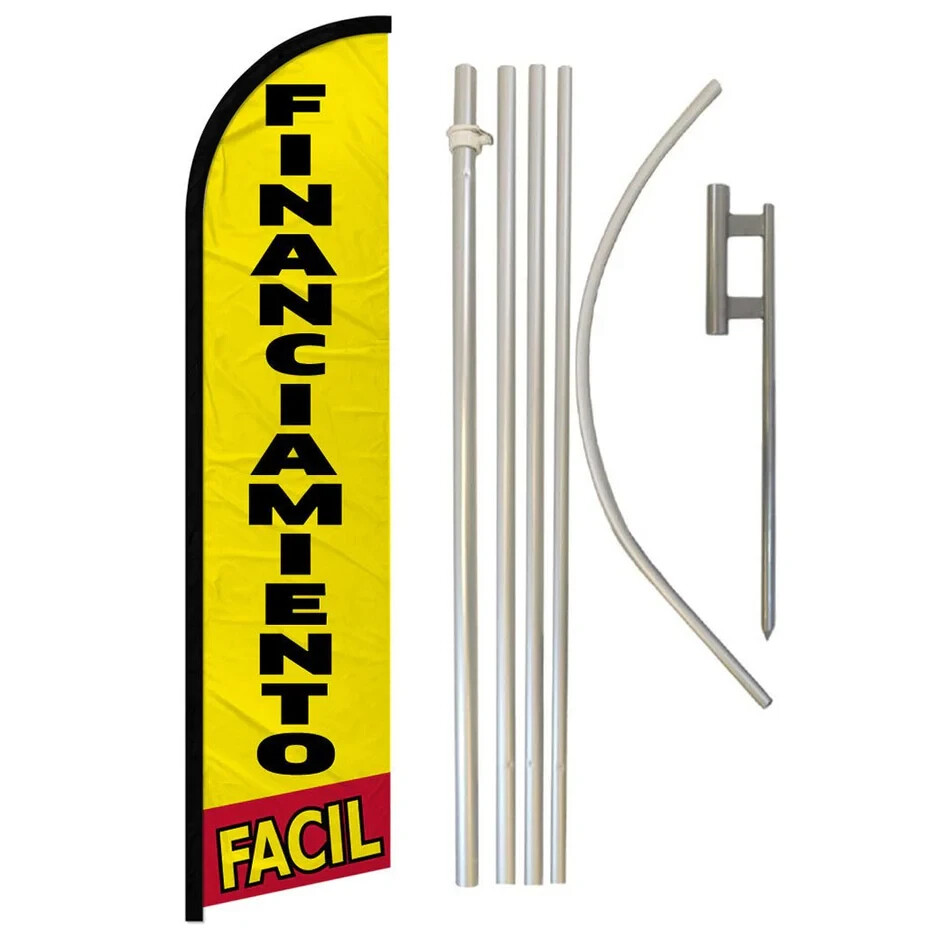 Financiamiento Facil Windless Advertising Banner Flag & Pole Kit