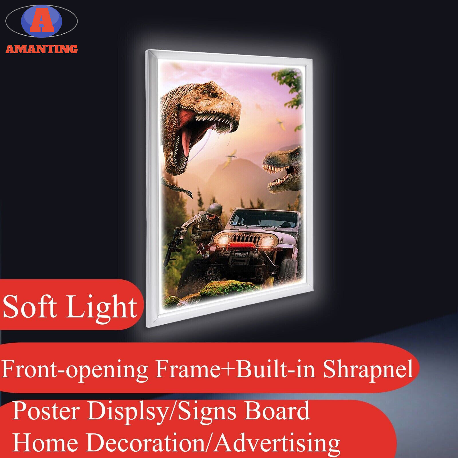 24″x36″ LED Light Box Backlit Movie Poster Art Picture Frame Advertising Display